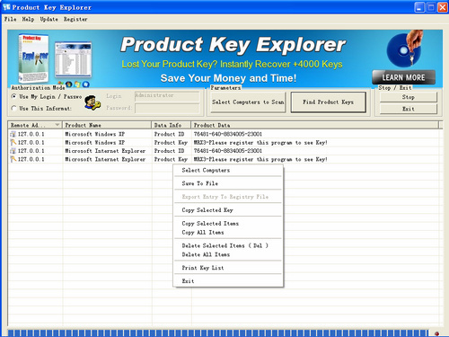 Product Key Explorer